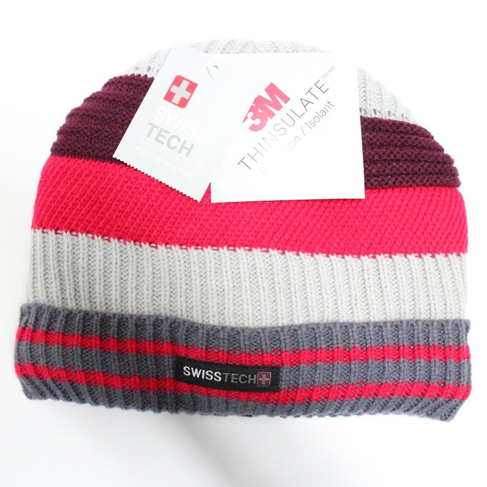 Swiss Tech Boy's S-M/CH-M Fully Lined Knit Rib Hat